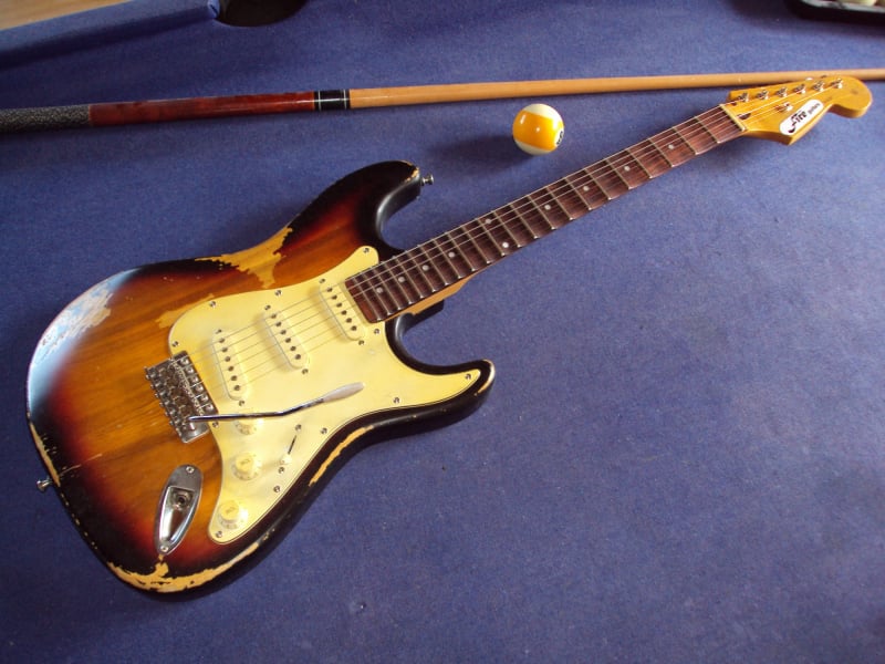 Fire-guitars ST , heavy  relic,scalloped,  verksauft
